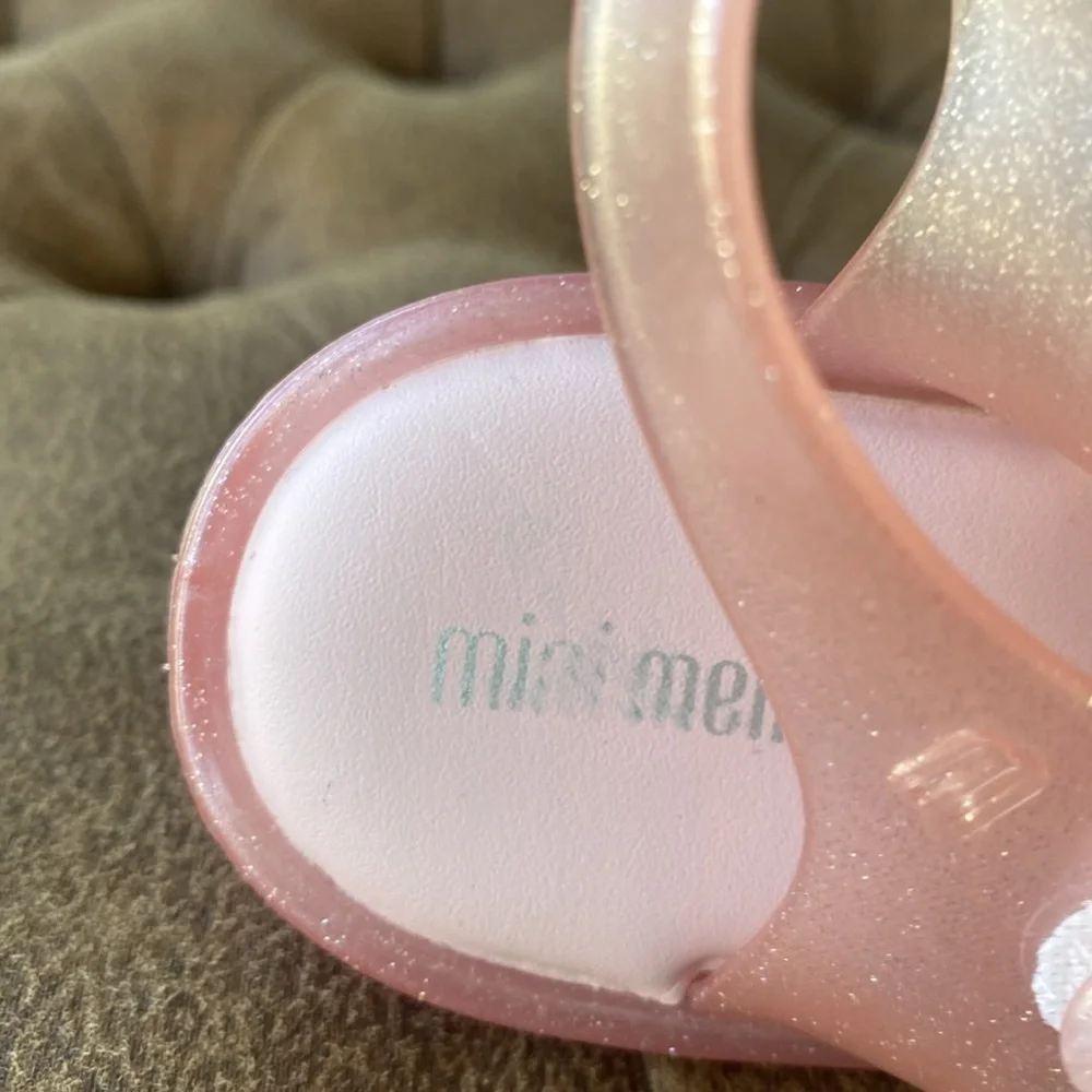 Mini Melissa Mar Strappy Pink Glitter Sandals 10 NIB - Picture 9 of 9
